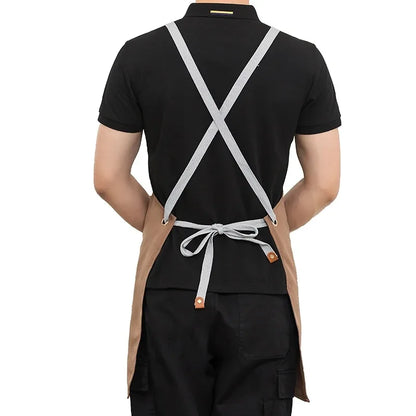 Kitchen Apron Professional Bib Apron Restaurant Work Apron Fall 2025 Waterproof Pockets Durable