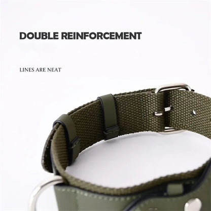 Leder-Hundehalsband verstellbar gepolstert Haustierhalsband mit AirTag-Halter Luxusdesign Ganzjahreskomfort Geschenk