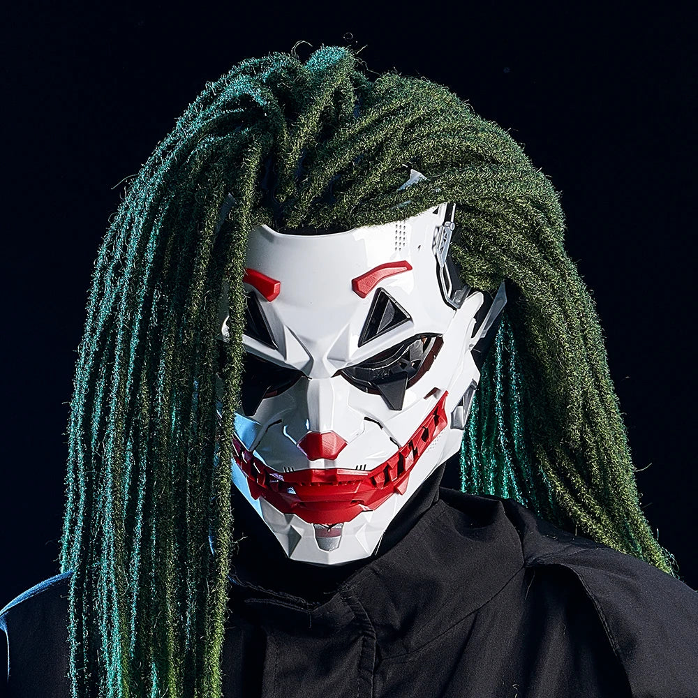 Cyberpunk Braids 2D PVC Resin Full-Face Cosplay Mask Halloween Anime Role-Play Prop 2026