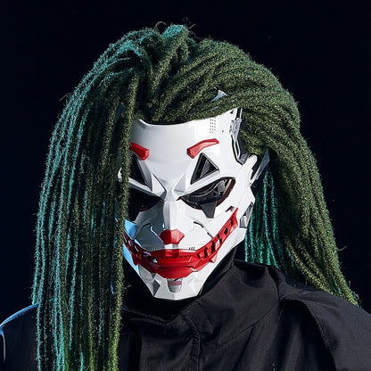 Cyberpunk Braids 2D PVC Resin Full-Face Cosplay Mask Halloween Anime Role-Play Prop 2026