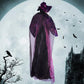 6-Foot Life-Size Animated Talking Witch in Purple – Sound-Activated Halloween Witch with Glowing Eyes and Screeching Sound for Indoor and Outdoor Decor