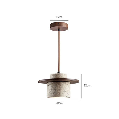 Japandi Wabi Sabi Stone Pendant Light Rustic Bedroom Cafe Lamp