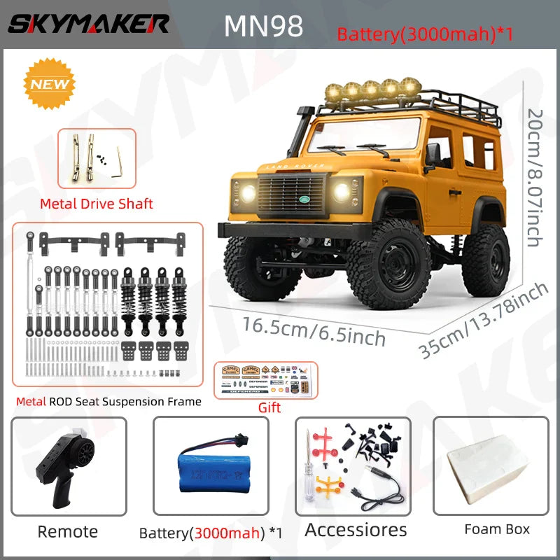 RC Car Rock Crawler RTR 2.4G 4WD Defender Style Offroad Toy Back To School 2025 Gift
