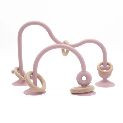 Variant image for Soft Silicone Teether Toy with Wooden Ring, Safe Teething Ring for Infants, Ideal for Teething Relief and Sensory Exploration-4