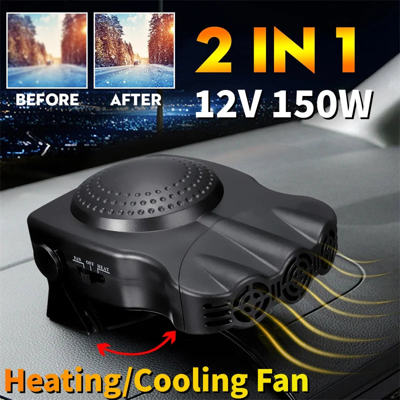 Car Heater 2 In 1 12V Portable Defroster Demister With Cigarette Lighter Winter 2025 Windshield Defog