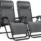 Adjustable Steel Mesh Zero Gravity Lounge Chairs with Cup Holders & Pillows - Portable Recliners for Outdoor Relaxation and Comfort