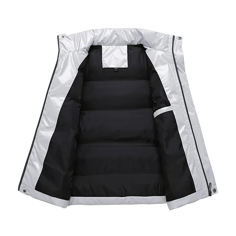 Warm Polished Men’s Down Vest - Quilted Duck Down, Winter