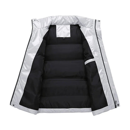 Warm Polished Men’s Down Vest - Quilted Duck Down, Winter
