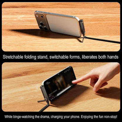 USB-C Fast Charging Cable - Elbow Design, 240W, Type-C To Type-C, Foldable Phone Stand, Back To School 2026 Gift