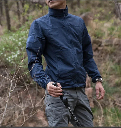Chaqueta ligera para hombre - Cremallera táctica, poliéster, verano
