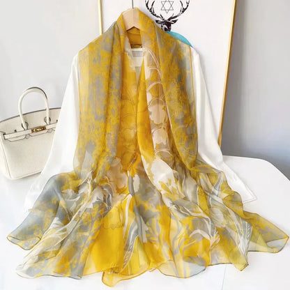 Lightweight Flowy Women’s Silk Scarf - Long Sheer Wrap