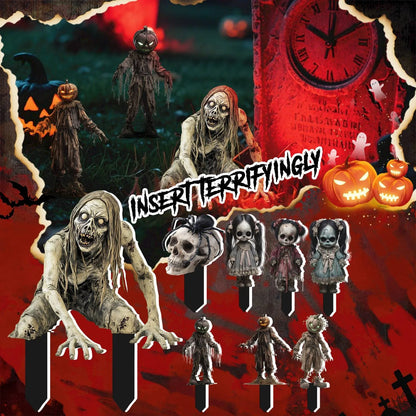Halloween Havepæle Plastik Uhyggelige Tegneserie Havepynt Efterår 2025 Udendørs Gårdhave Dekoration Let Opsætning