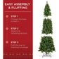 Pre-Lit Pine Pencil Christmas Tree - Pre-Decorated Holiday Decoration with Incandescent Lights for Home, Office & Parties