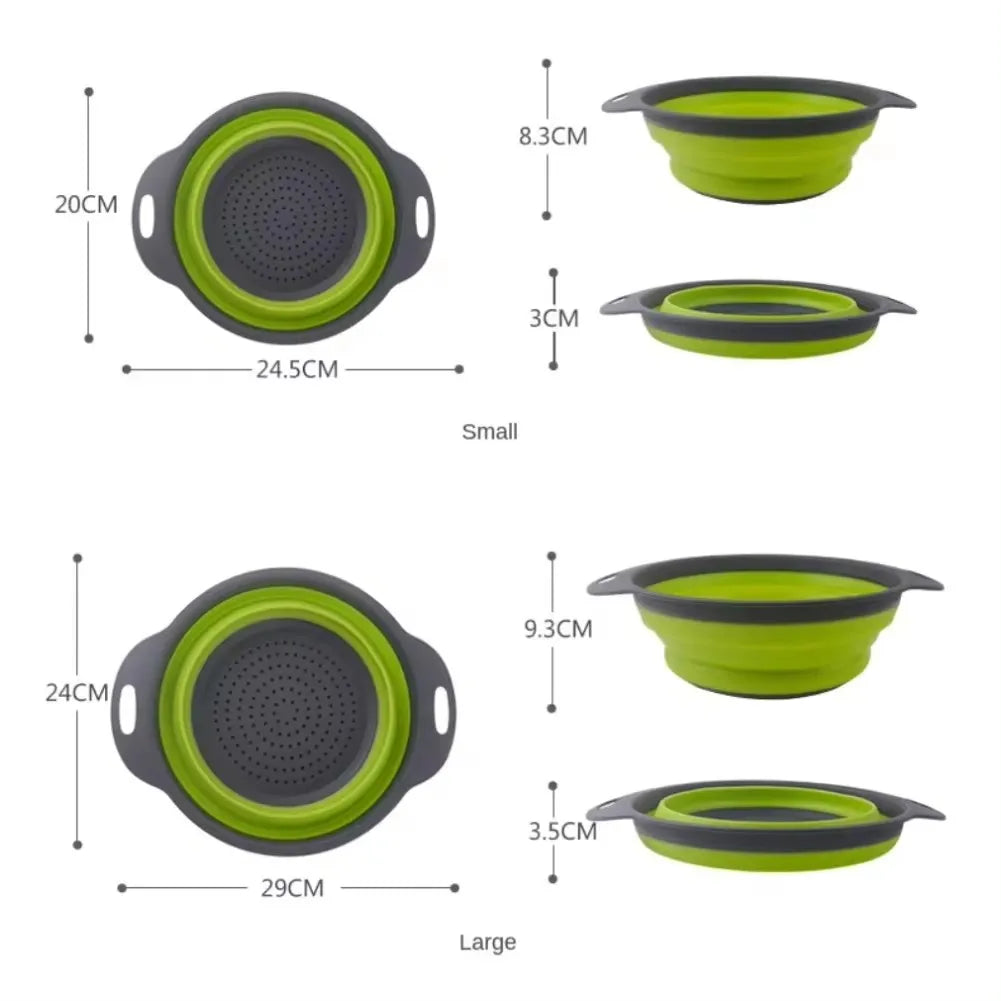 Silicone Folding Drain Basket Colander Eco Friendly Space Saving Kitchen Drainer Spring 2026