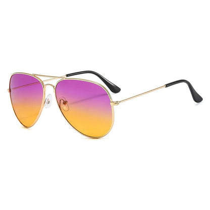 2025 Double Bridge Aviation Sunglasses - Alloy Frame, Ocean Gradient Lens, Unisex Eyewear