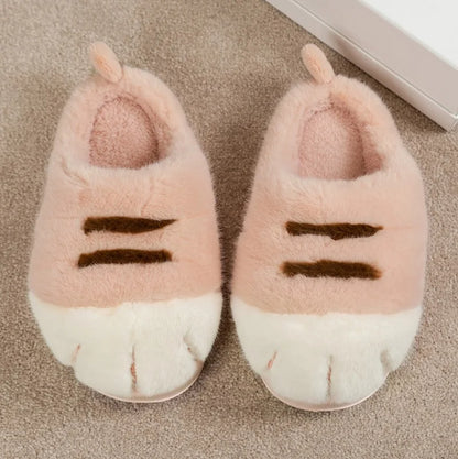 Pantofole calde e accoglienti unisex - design con zampa di gatto in peluche, pelliccia sintetica, uso interno per l'inverno
