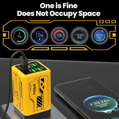 USB C Charger 6-Port Fast Charge, 4 USB A 2 Type-C PD3.0, EU UK US Plug, Back to School 2026