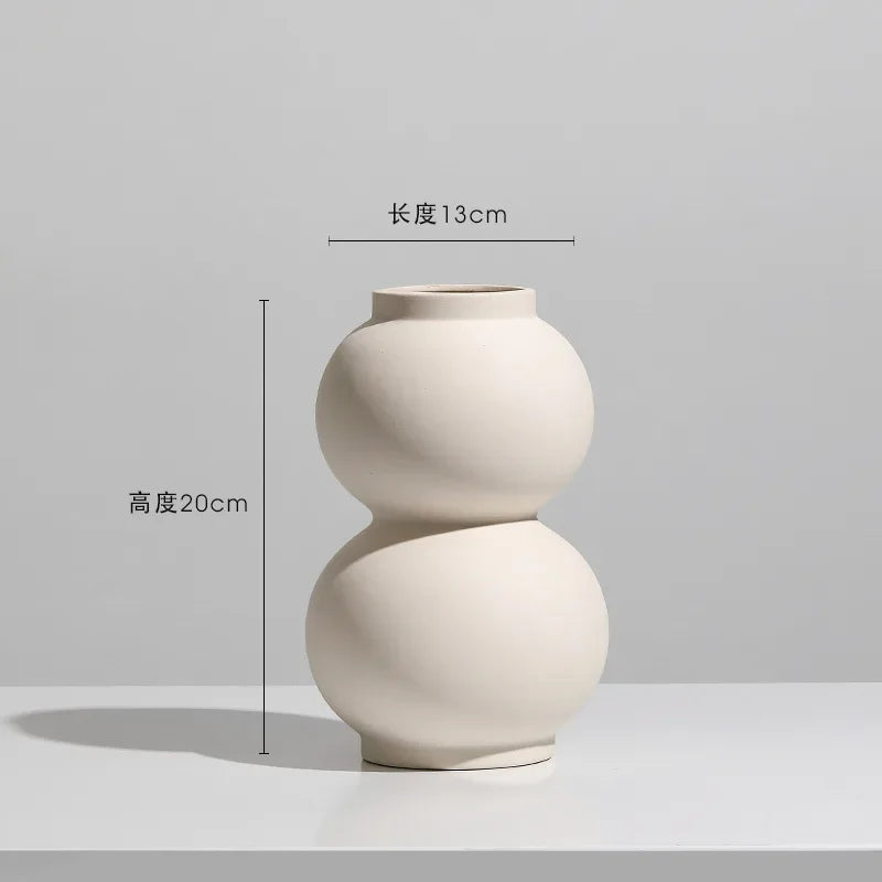 Keramisk vase embryo skulpturell bordvase nordisk minimalistisk hjemmeinnredning høst 2025 ideell for tørket blomstervisning