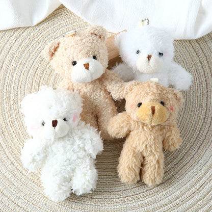 Cute 12cm Plush Rabbit Keychain Doll - Soft Stuffed Animal Keychain Gift for Girls in Blush Pink