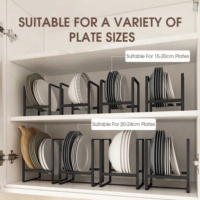Plate Rack Countertop Dish Organizer Metal Layered Drain