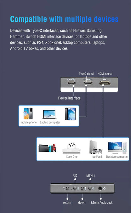 Draagbare Monitor 14.1 Inch Touch IPS HDR10 Tweede Scherm