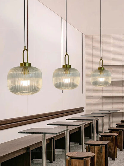 Japandi glaspendellampa japansk nordisk hänglampa varm