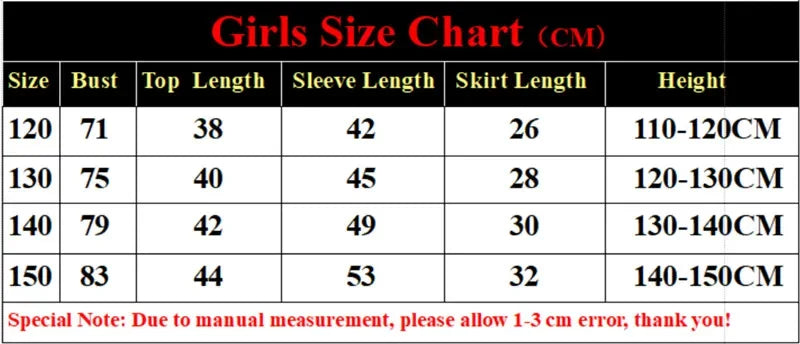 Girls Cheerleader Printed Letter T-Shirt and Skirt Cosplay Costume Set Ages 3–12 Halloween 2026