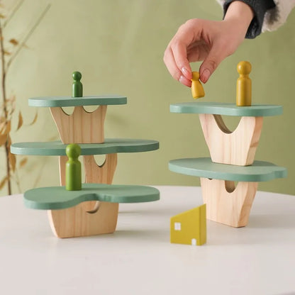 Montessori stablelegetøj træblokke stablet træ børn uddannelsesmæssigt efterår 2025 fine motoriske færdigheder