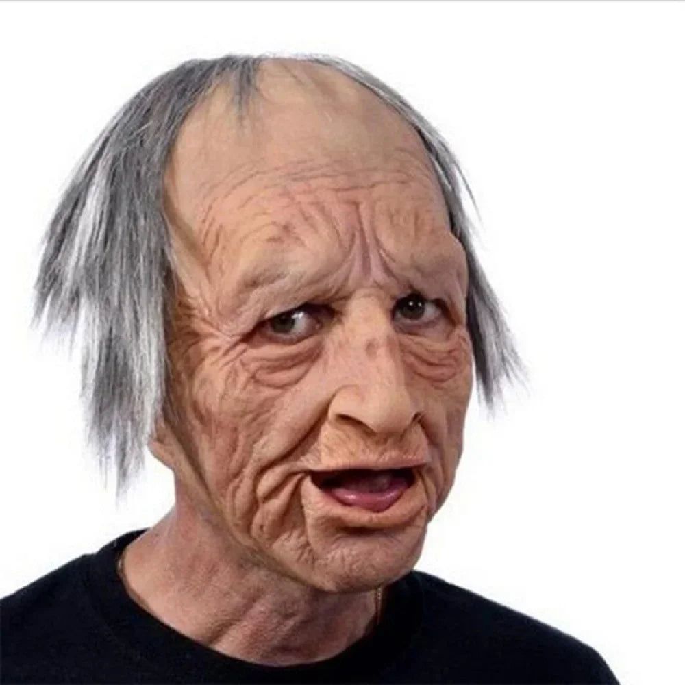 Realistisch siliconen Halloweenmasker dat het hele hoofd bedekt, opa en oma, cosplay-simulatierekwisiet 2026