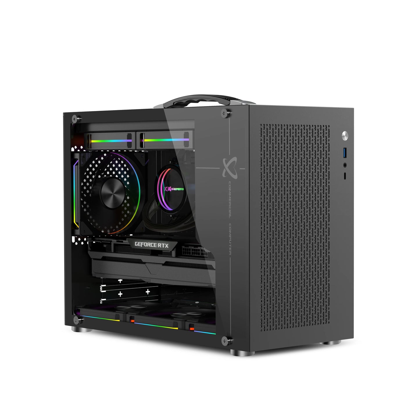 Boîtier PC Mini ITX Côté Transparent Refroidissement Liquide 240mm