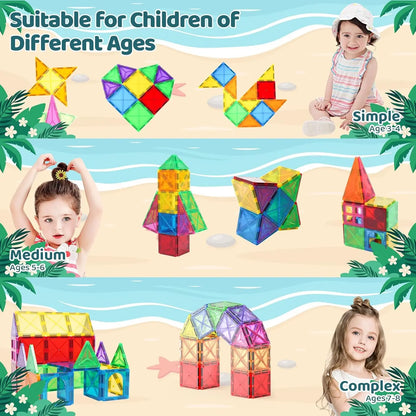 Magnetische Kacheln Reise-Set 56-teilig Tragbare STEM Bausteine Für Kinder Bildschirmfreies Pädagogisches Geschenk Herbst 2025