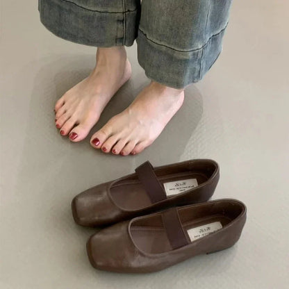 Ondersteunende Dames Ballerina's - Vierkante Neus Mary Jane