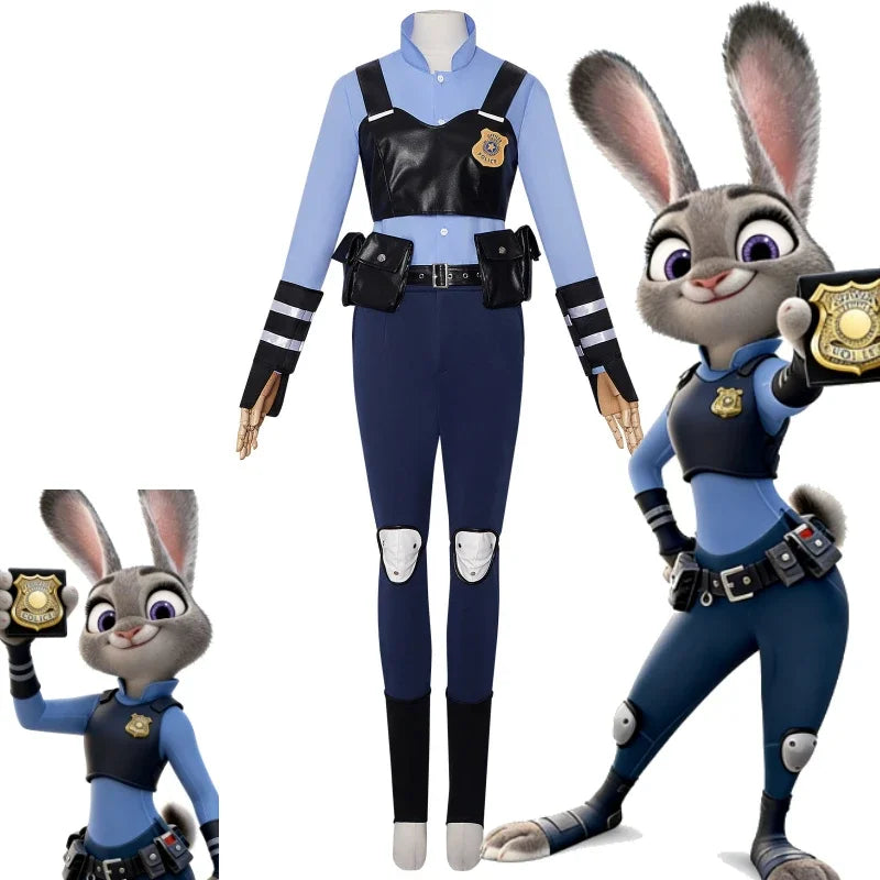 Cosplaykostuumset als politie-uniform van Zootopia Judy Hopps voor kinderen en volwassenen Halloween carnaval 2026
