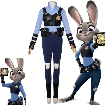 Cosplaykostuumset als politie-uniform van Zootopia Judy Hopps voor kinderen en volwassenen Halloween carnaval 2026