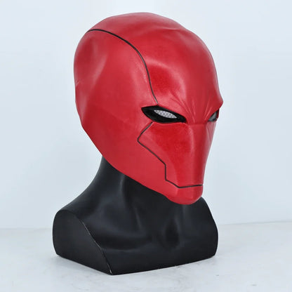 Red Hood Superhero Latex Helmet Full-Face Cosplay Mask for Adults Halloween 2026