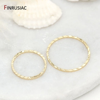 Paquete de 10 conectores para anillos de joyería de latón chapado en oro de 14K