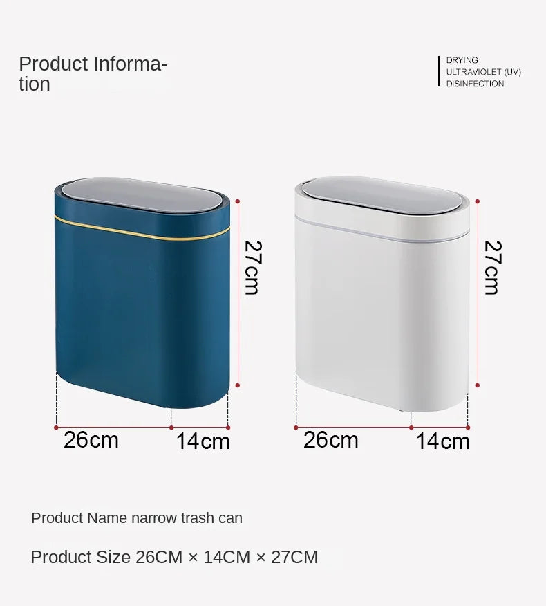 Sensor Trash Can Touchless 8L Kitchen Bathroom Bin Compact