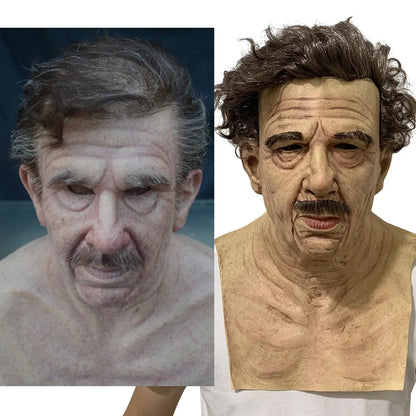 Realistisch siliconen Halloweenmasker dat het hele hoofd bedekt, opa en oma, cosplay-simulatierekwisiet 2026