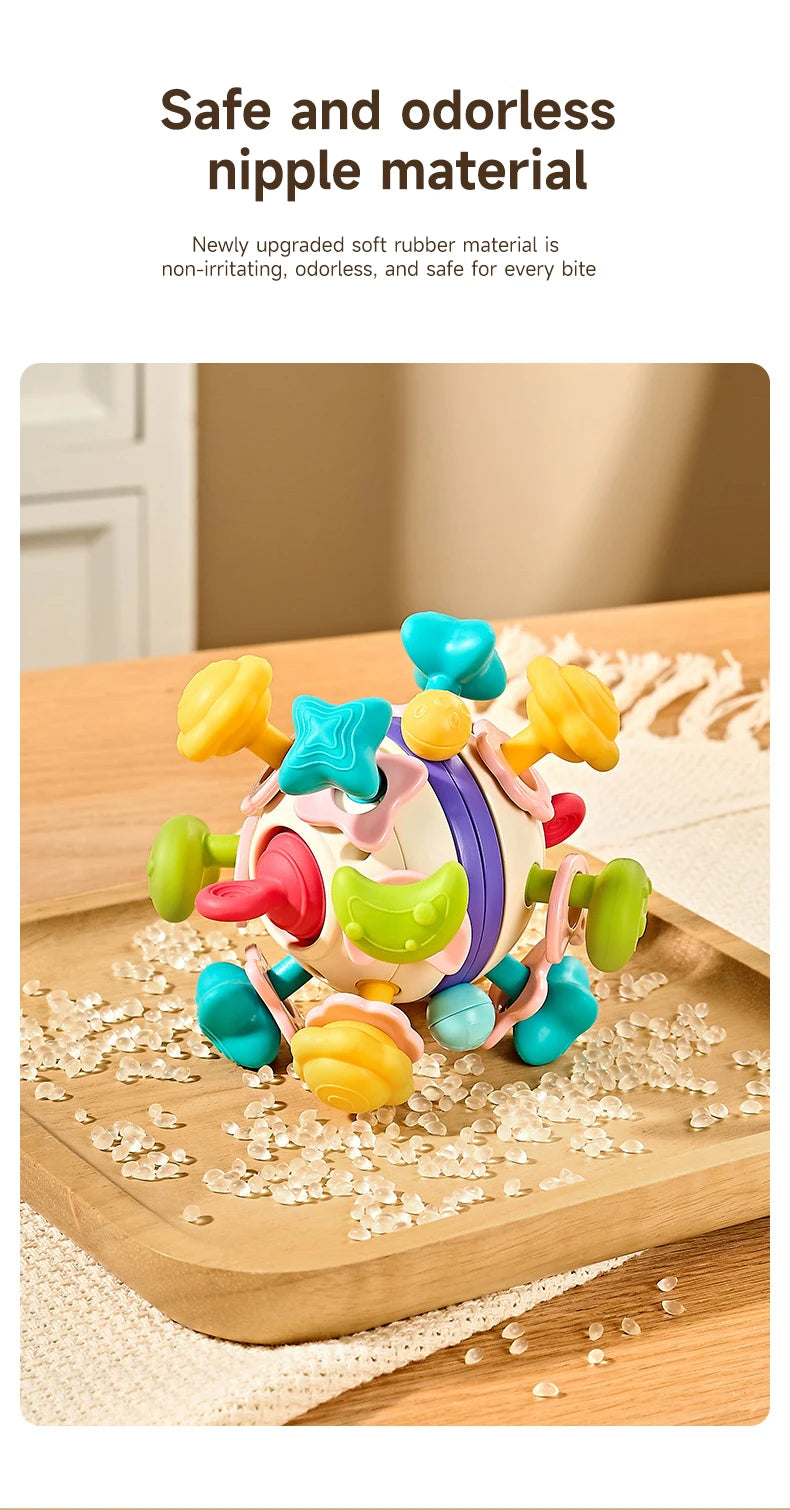 Baby Teether Rattle Hand Grip Sensory Ball Toy Newborn