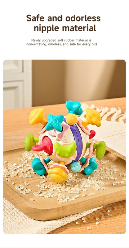 Baby Teether Rattle Hand Grip Sensory Ball Toy Newborn