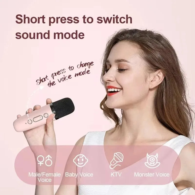 Karaoke Machine Portable Wireless Dual Microphones Bluetooth Speaker DSP System for Kids Party Gift TikTok Viral 2025