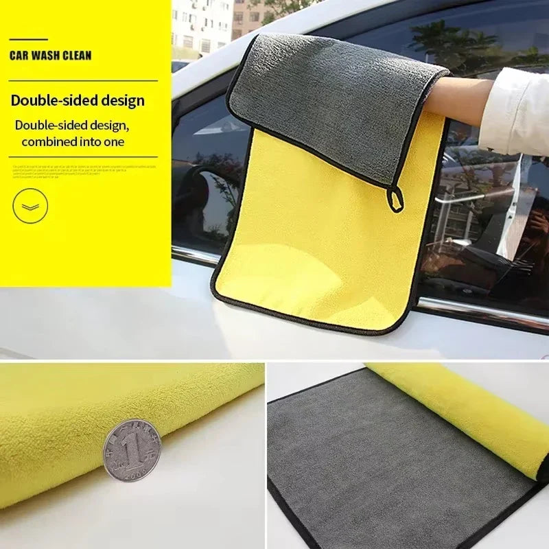 Car Microfiber Towels Double Layer Detailing Cloth Fall 2025 Soft Highly Absorbent Drying Towel