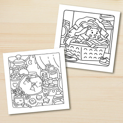 Coloring Book Bold-Easy Patterns Cat Life Fall 2025 Gift Relaxation And Stress Relief