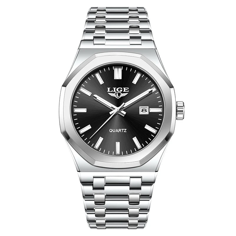 Quartz Watch Stainless Steel Waterproof Luminous Wristwatch