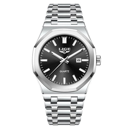 Quartz Watch Stainless Steel Waterproof Luminous Wristwatch