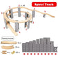 Wooden Train Track Set with Spiral Tracks & Bridge Piers - 26pcs Eco-Friendly Gift for Kids