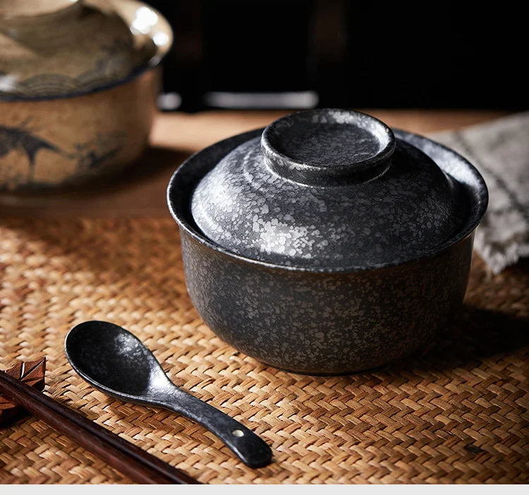 Ramen Skål Stor Keramik Med Lock Retro Höst 2025 Bordsporslin