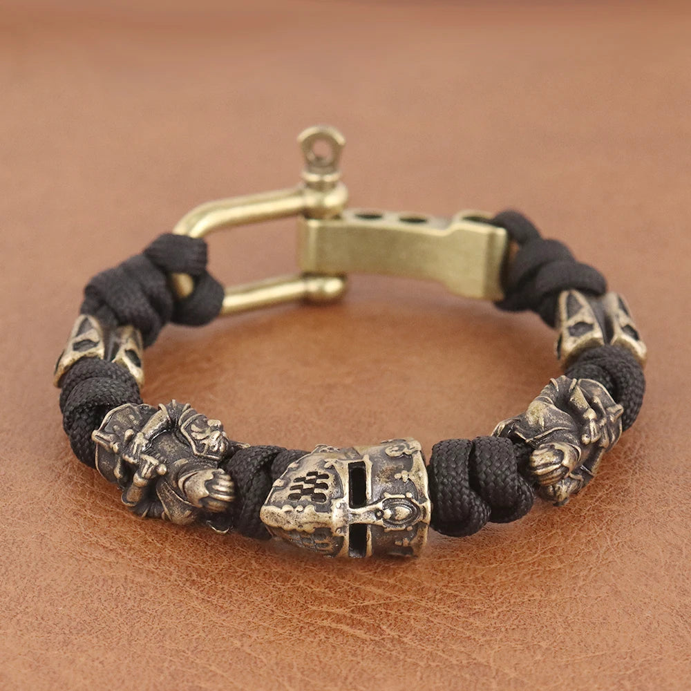 Skull Paracord Bracelet Gothic Wristband Halloween 2026 Gift Idea Adjustable Braided Jewelry