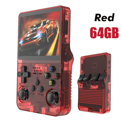 Portable R36S Retro Handheld Video Game Console - 3.5" IPS Screen, 64GB Storage, Linux System