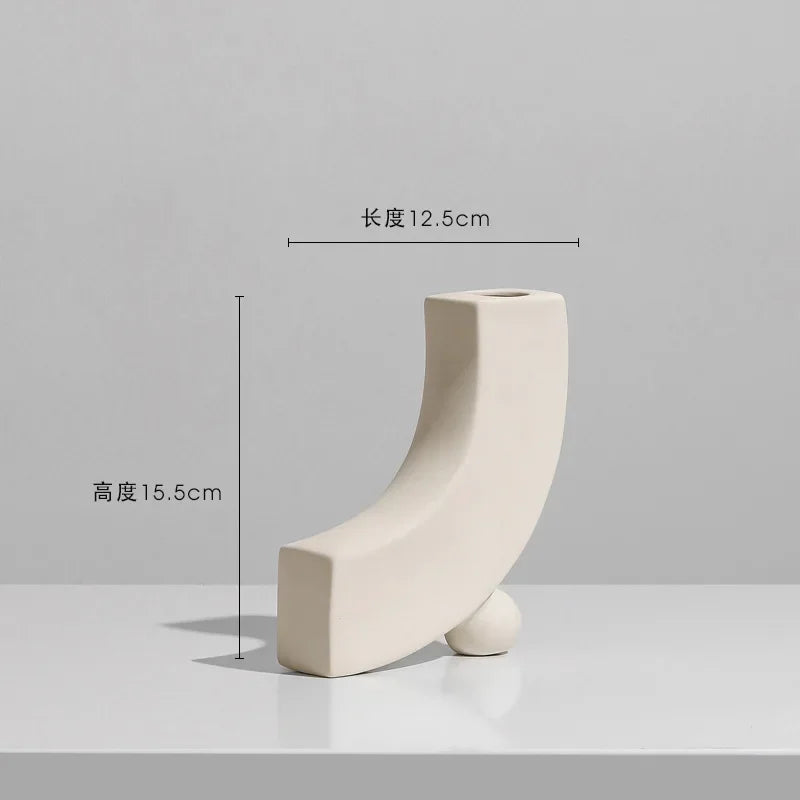 Keramisk vase embryo skulpturell bordvase nordisk minimalistisk hjemmeinnredning høst 2025 ideell for tørket blomstervisning